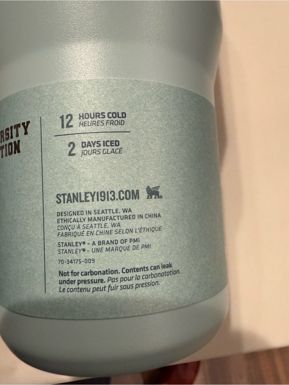 STANLEY- The Varsity Collection Iceflow Tumbler with Seafoam Stripes. 30 oz - Picture 8 of 8